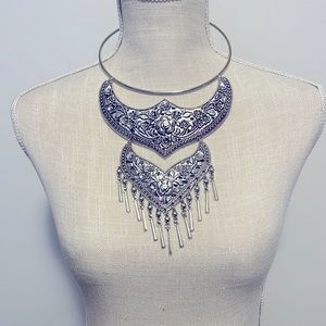 Hmong Miao necklace with pair of earrings fashion jewelry.